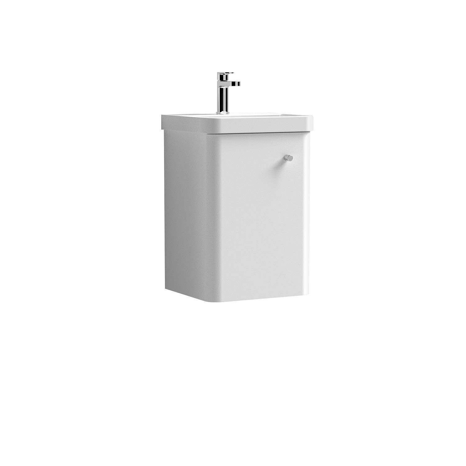 Nuie Core Wall Hung Vanity Unit & Ceramic Basin - Gloss White 405mm