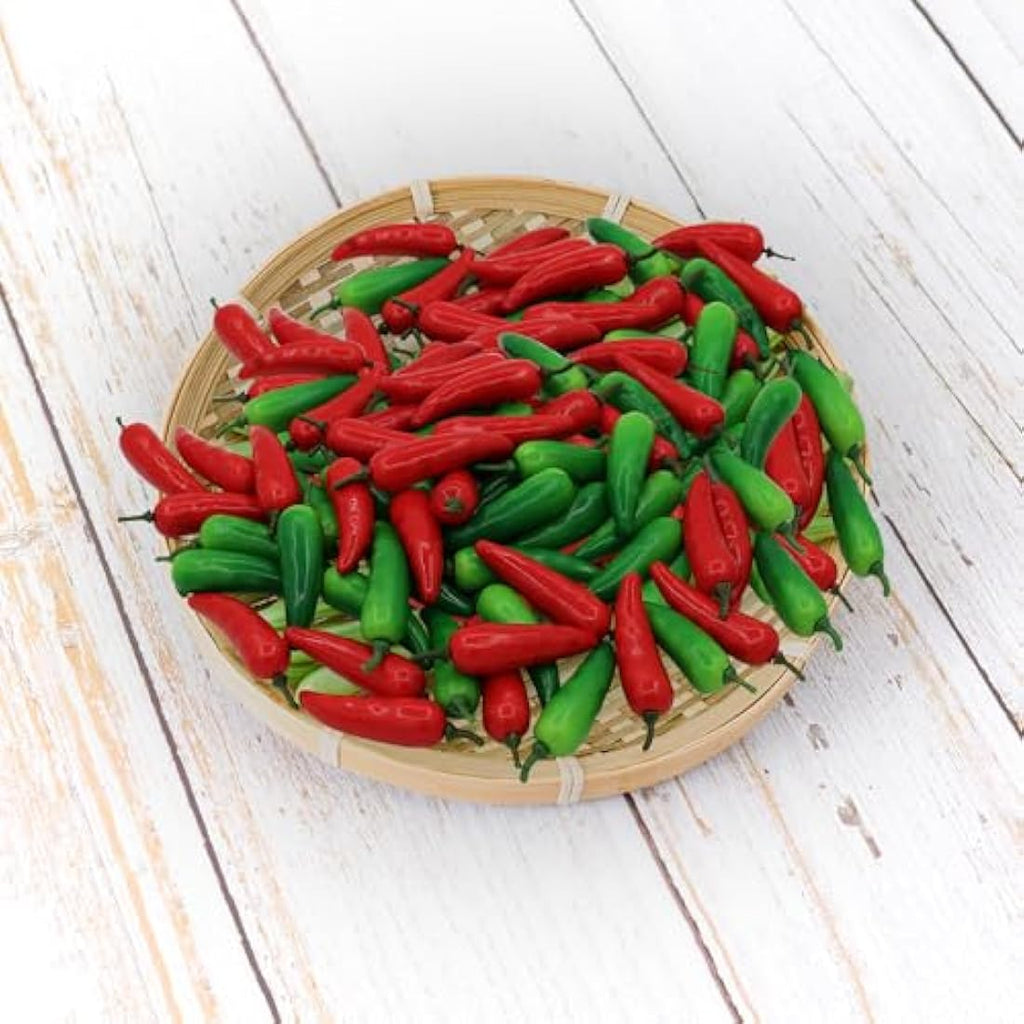 60PCS Artificial Mini Hot Chili Peppers for Kitchen Decor