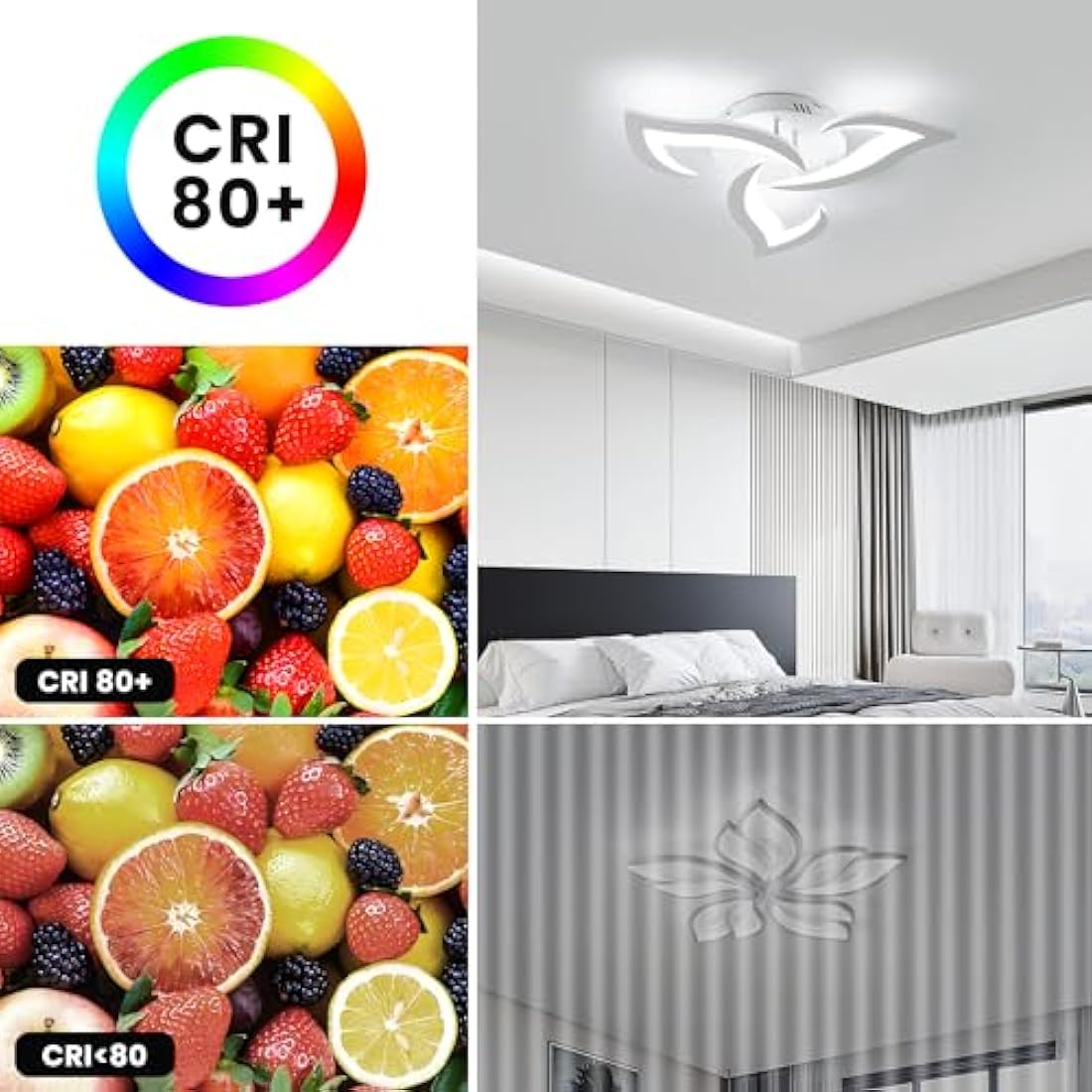 Dorlink LED Ceiling Light – 36W Modern Flower Acrylic Fixture, 6500K