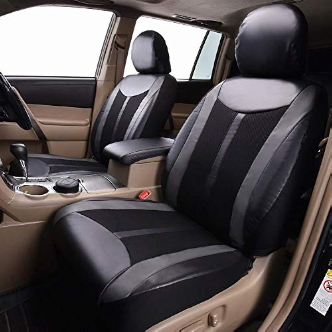 Car Seat Covers – 2 Front Seats Breathable PU Leather
