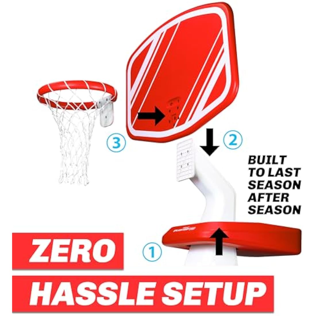 GoSports Splash Hoop Poolside Basketball Game with 2 Balls and Pump