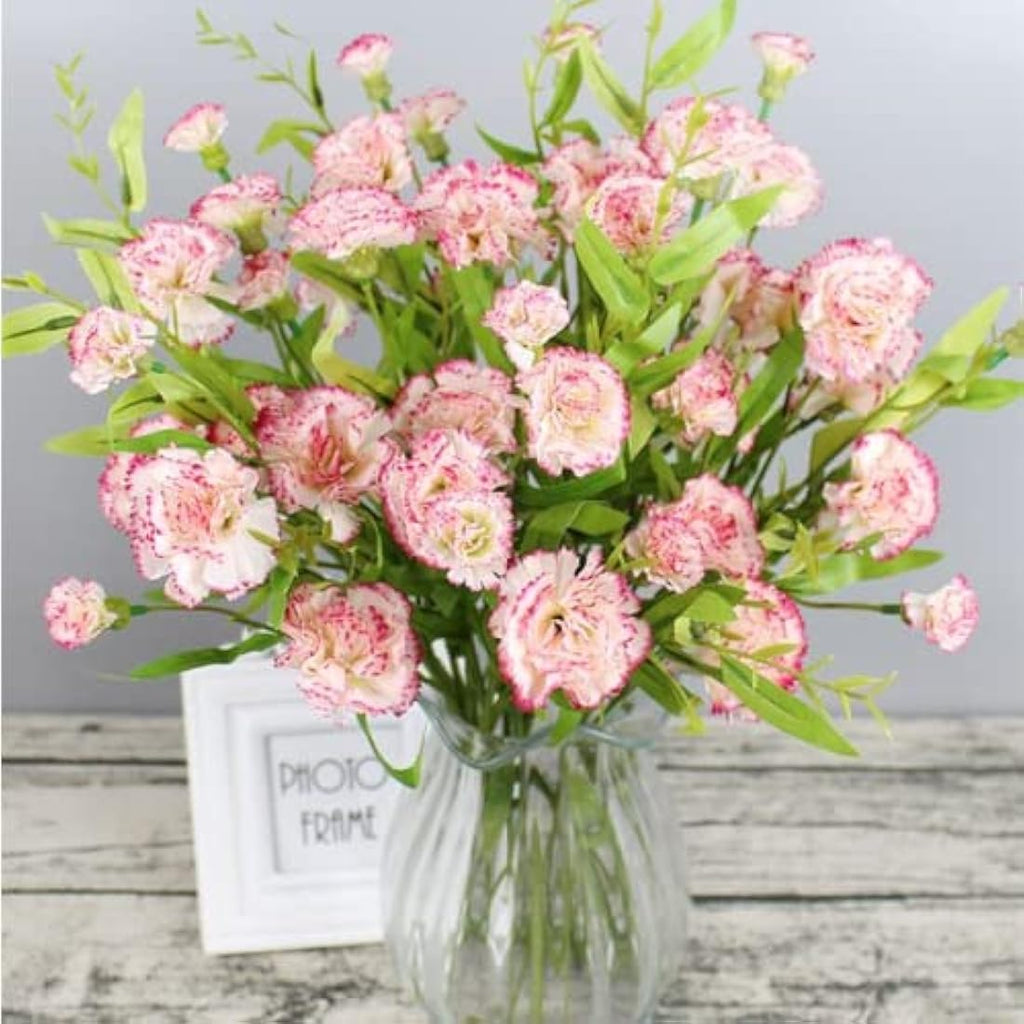 Jolof Store 40 Heads Artificial Carnations – UV Resistant Silk Bouquet