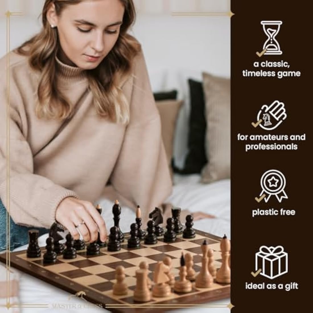 Tournament Chess Pieces – Handmade Sycamore Wood Figures