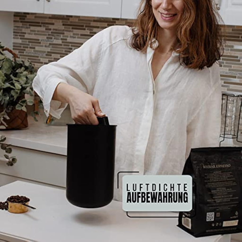 KC Kitchen & Co. Airtight Coffee Can – 1kg Stainless Steel Vacuum Tin