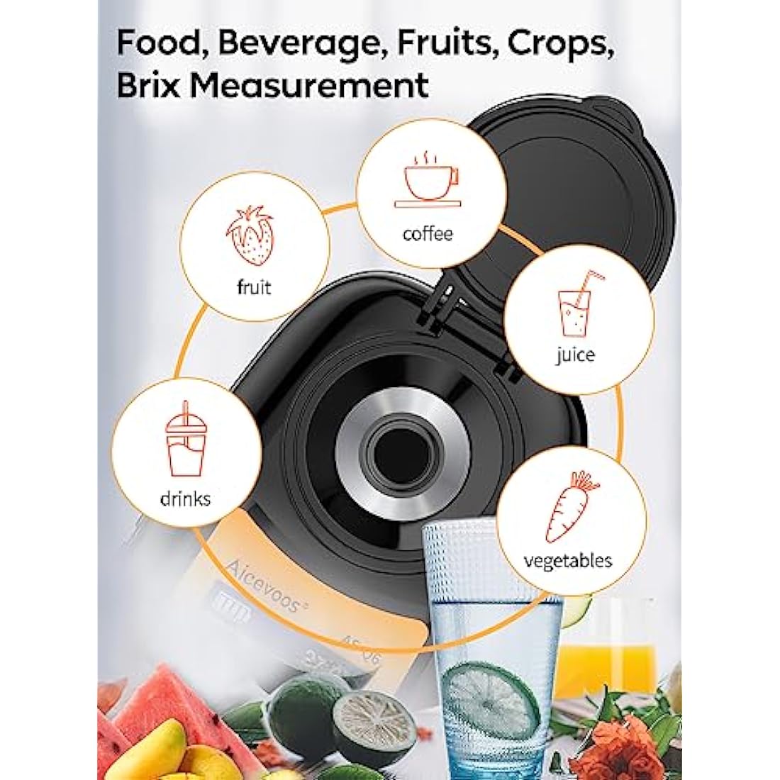 Aicevoos Digital Brix Refractometer | 0-35% Range Sugar Meter IP65