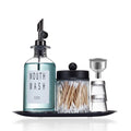 Altfun Glass Mouthwash Dispenser Set with Qtip Holder and Tray – 12oz