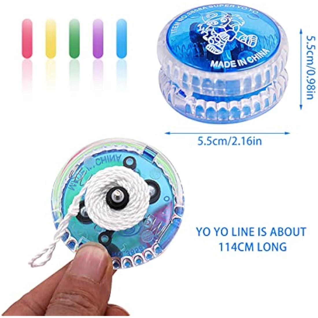 VicBou 15-Pack Light Up LED Yoyo – Responsive Plastic Toys for Kids