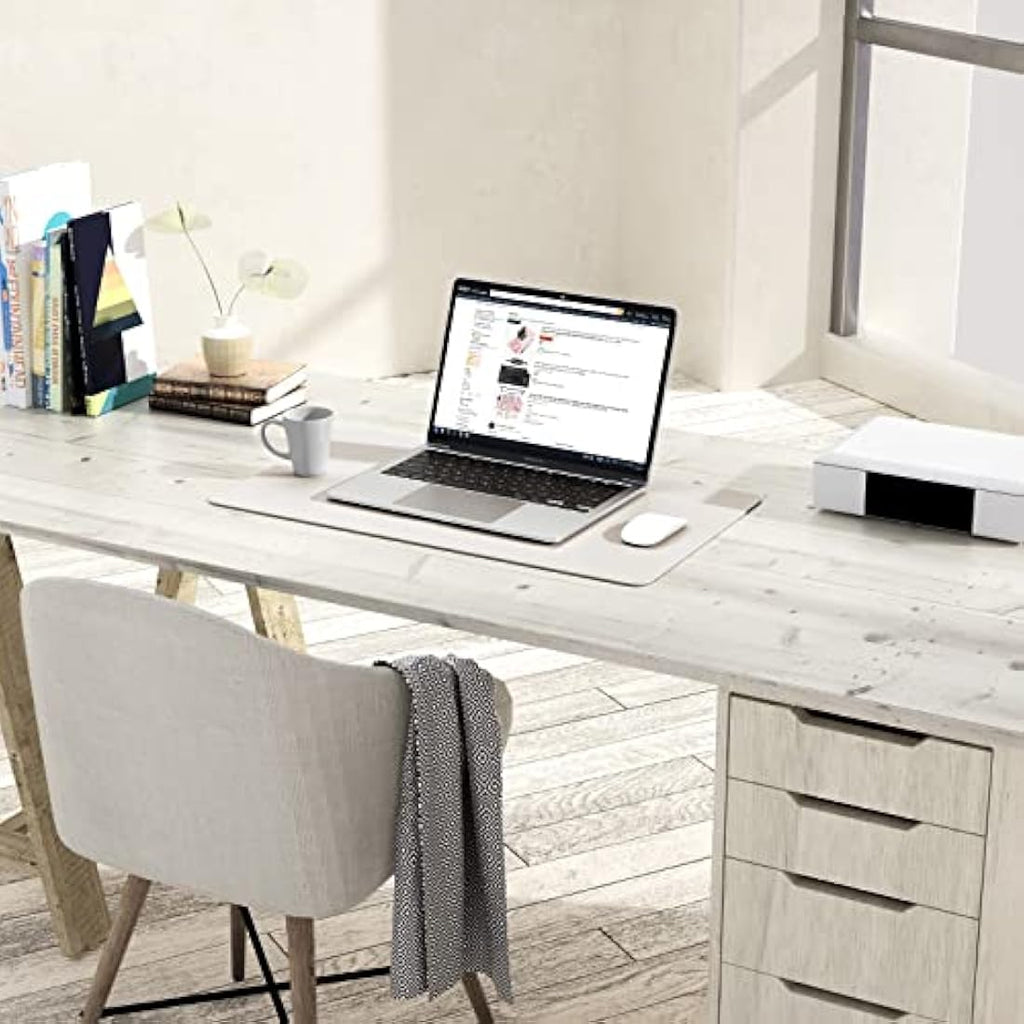 YSAGi PVC Leather Desk Pad – Waterproof Non-Slip Writing Mat, Gray (80x40cm)