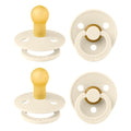 BIBS Colour Pacifiers 4-Pack | Natural Rubber Latex - Size 1 Ivory
