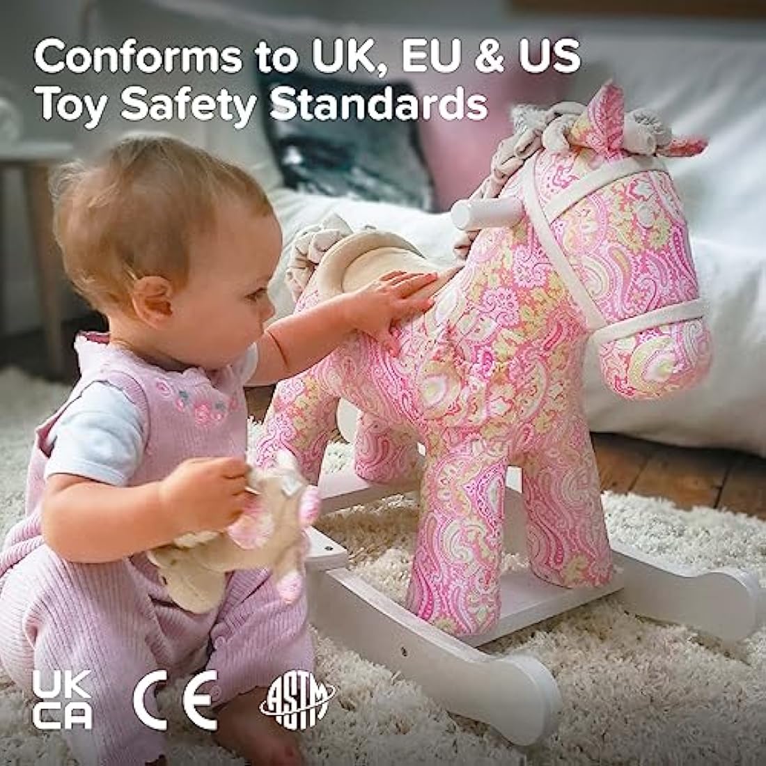 Little Bird Told Me Pixie & Fluff Rocking Horse – Pink Paisley Wooden Toy