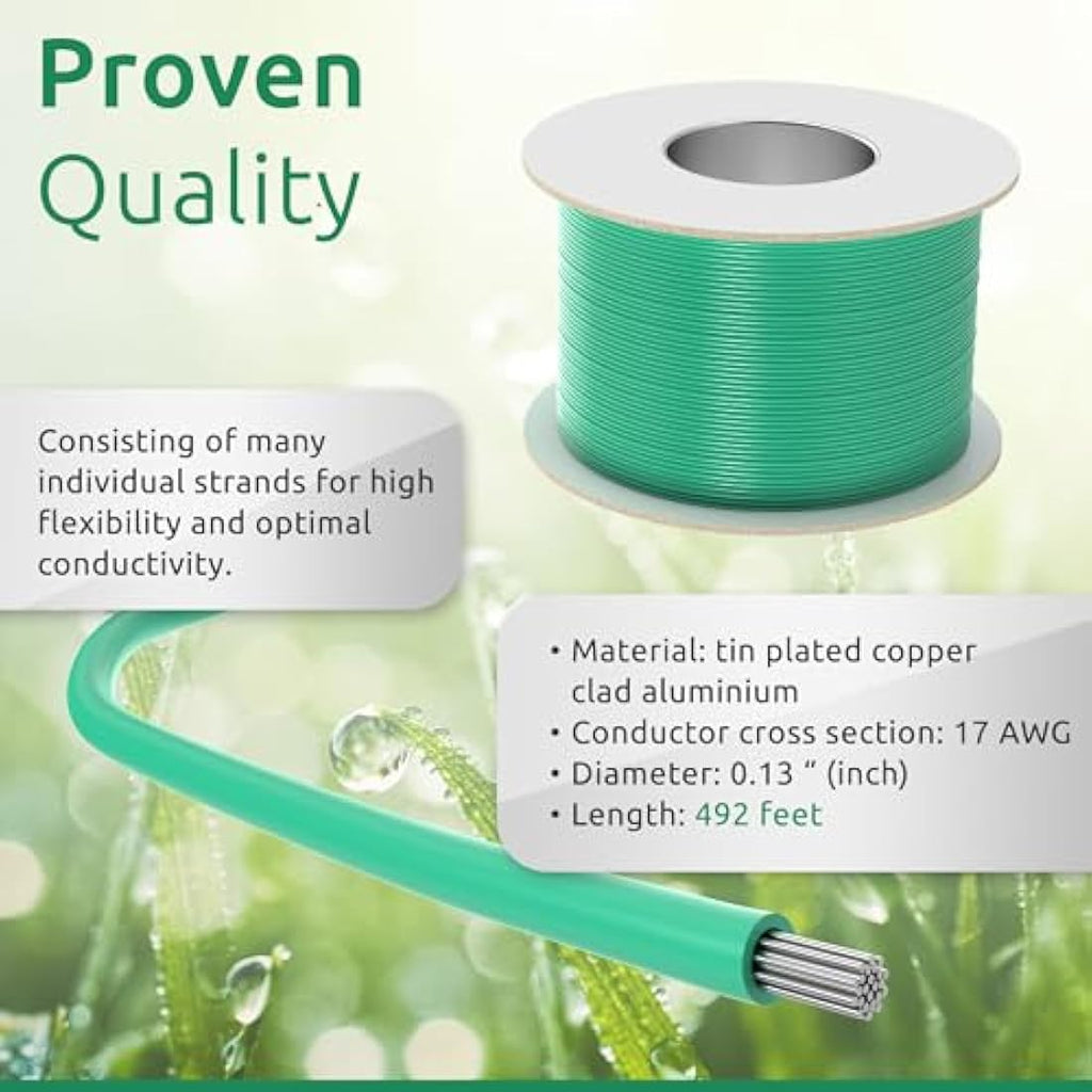 ECENCE 492ft Boundary Wire for Robotic Lawnmowers – 17AWG Perimeter Cable