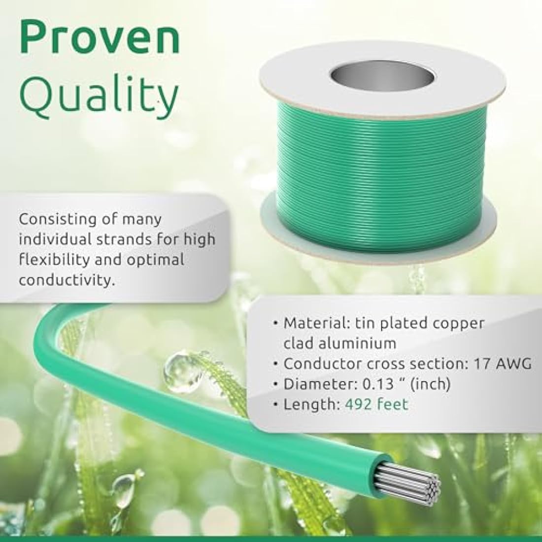 ECENCE 492ft Boundary Wire for Robotic Lawnmowers – 17AWG Perimeter Cable