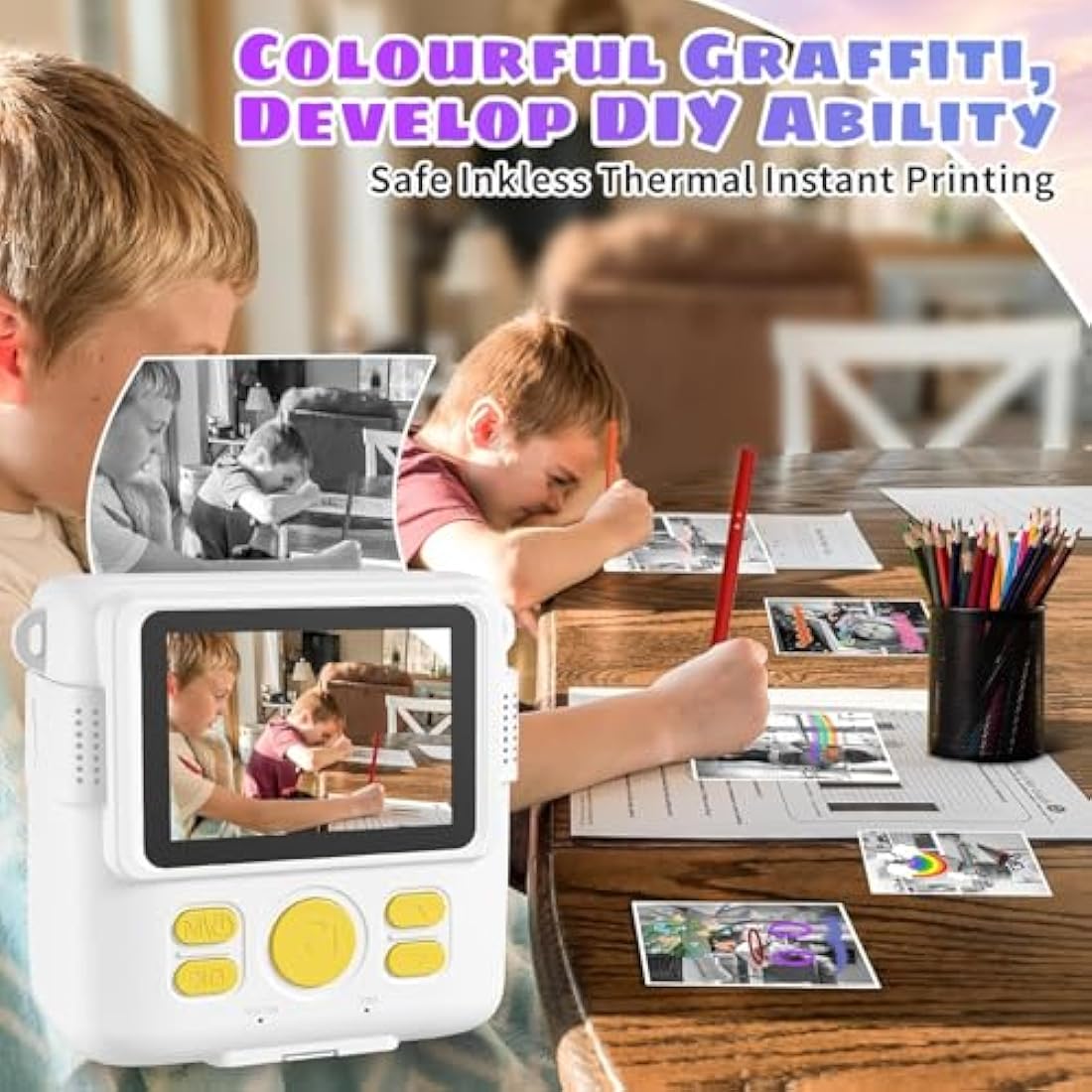 Jolof Store Kids Instant Print Camera – 1080P Digital Video with 32GB SD
