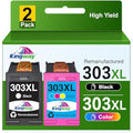 Kingway 303XL Ink Cartridges for HP ENVY Photo 6230 7130 7830 | 2 Pack