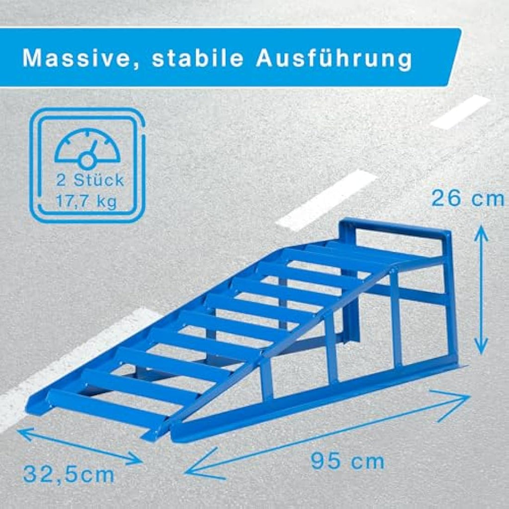 Cartrend Heavy Duty Car Access Ramps – 1.6 Ton Capacity, Blue, 2-Pack