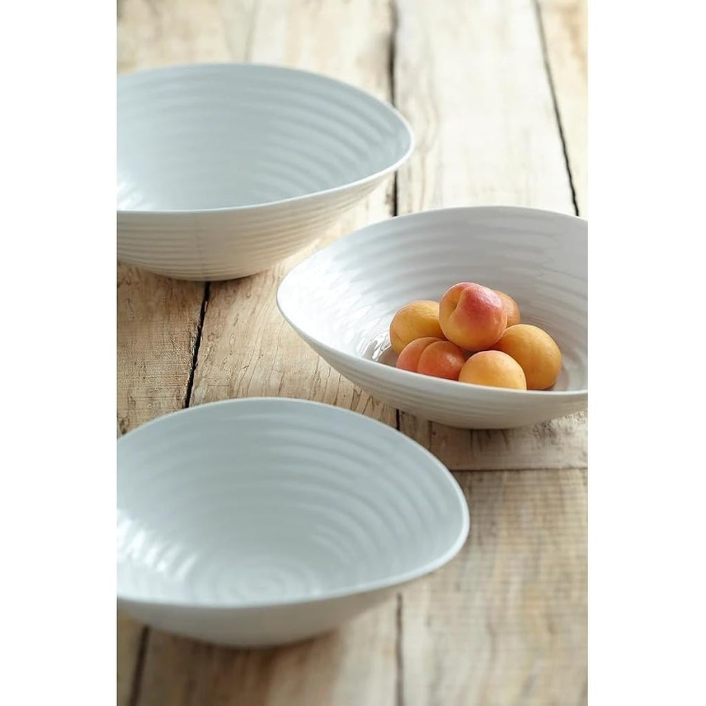 Portmeirion Porcelain Salad Bowl – White Microwave Safe Serving Dish
