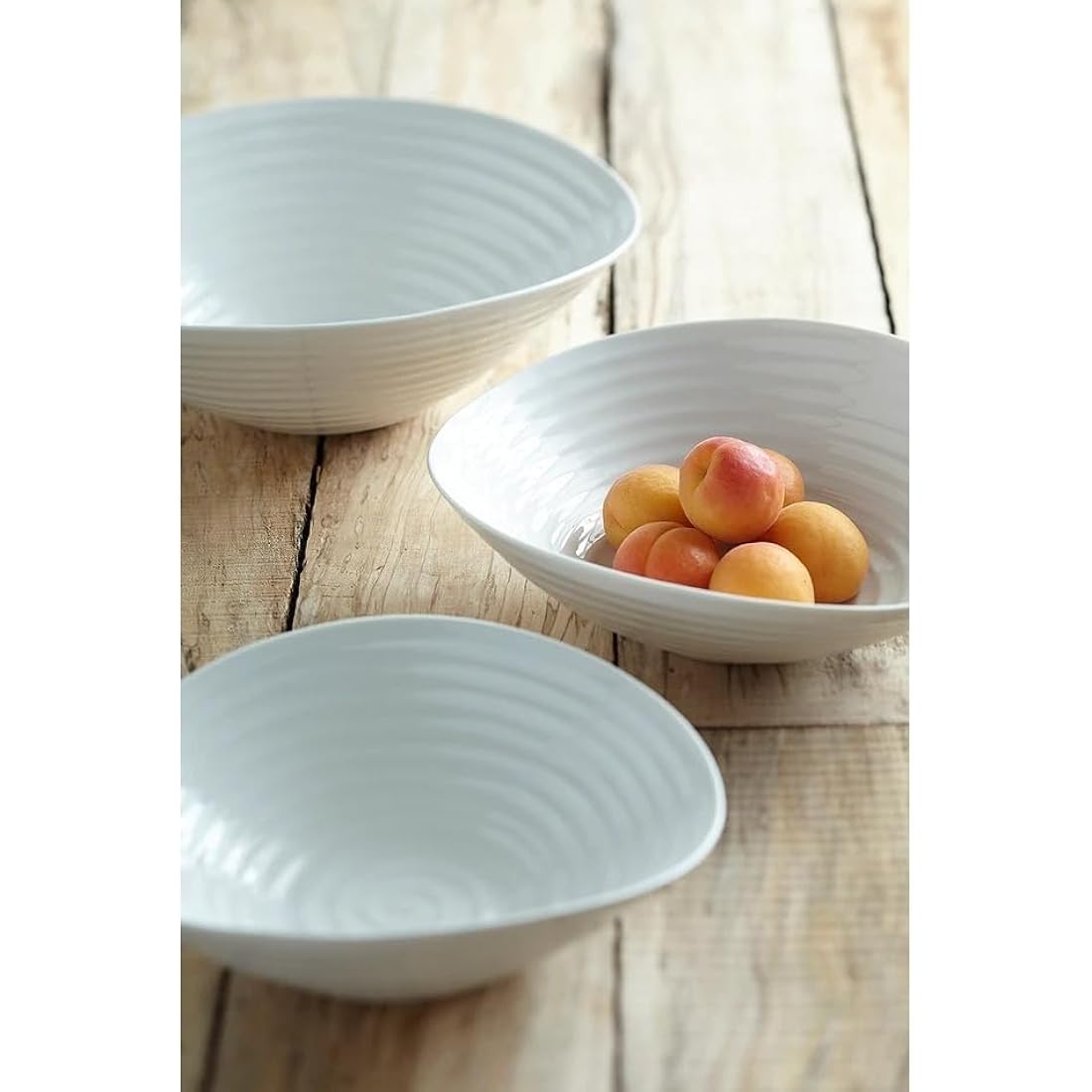 Portmeirion Porcelain Salad Bowl – White Microwave Safe Serving Dish