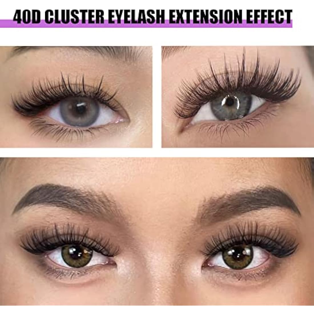 Jolof Store 40D Cluster Eyelash Extensions | D Curl 11mm DIY Lashes