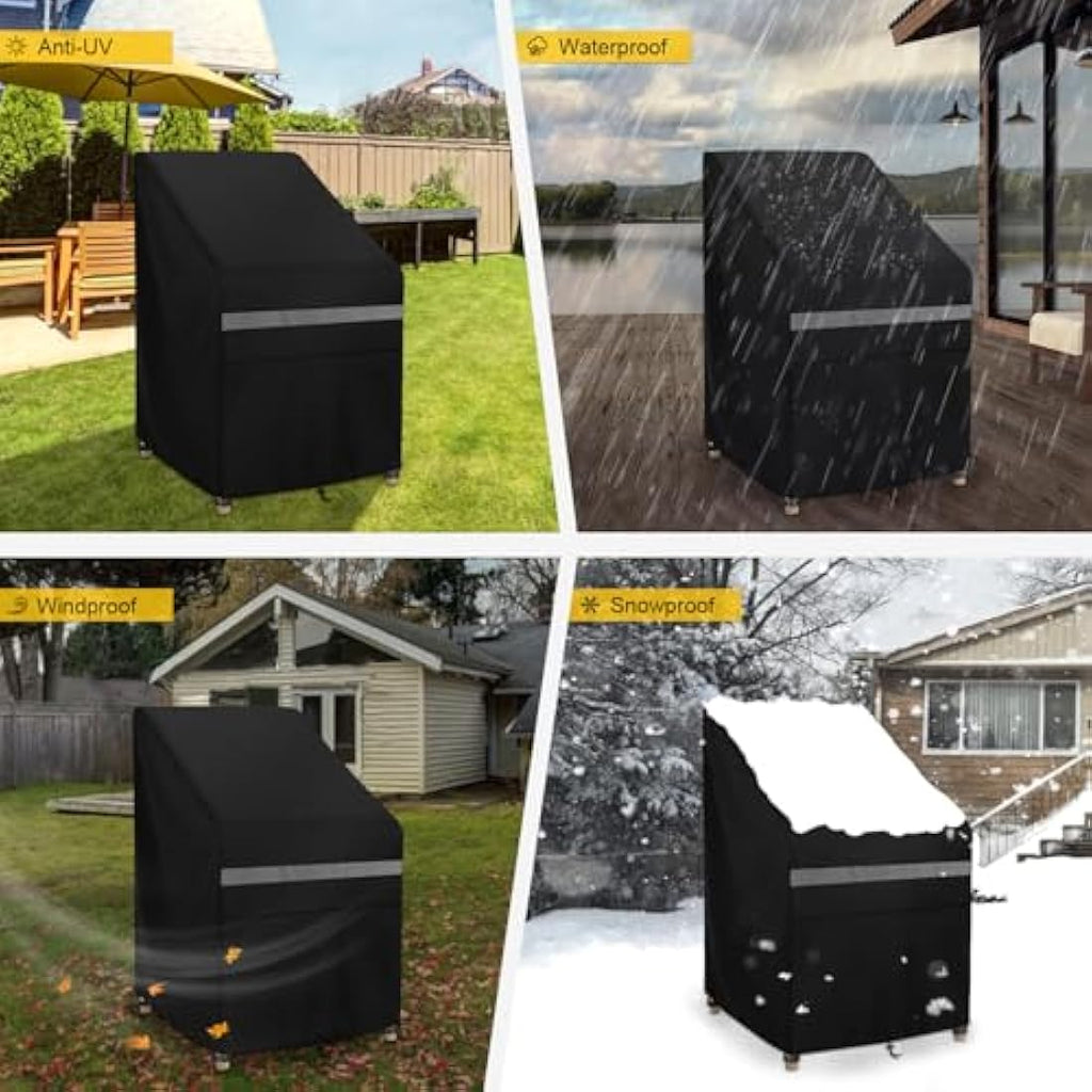 Dokon Waterproof Garden Stacking Chair Cover | Heavy Duty 420D Oxford