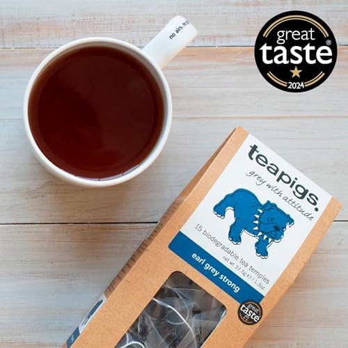 Teapigs Earl Grey Strong Black Tea – Whole Leaf Tea Bags (50 Count)