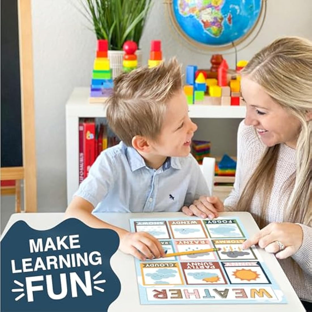 Hadley Designs 16 Boho Kids Educational Posters for Toddlers & Pre-K