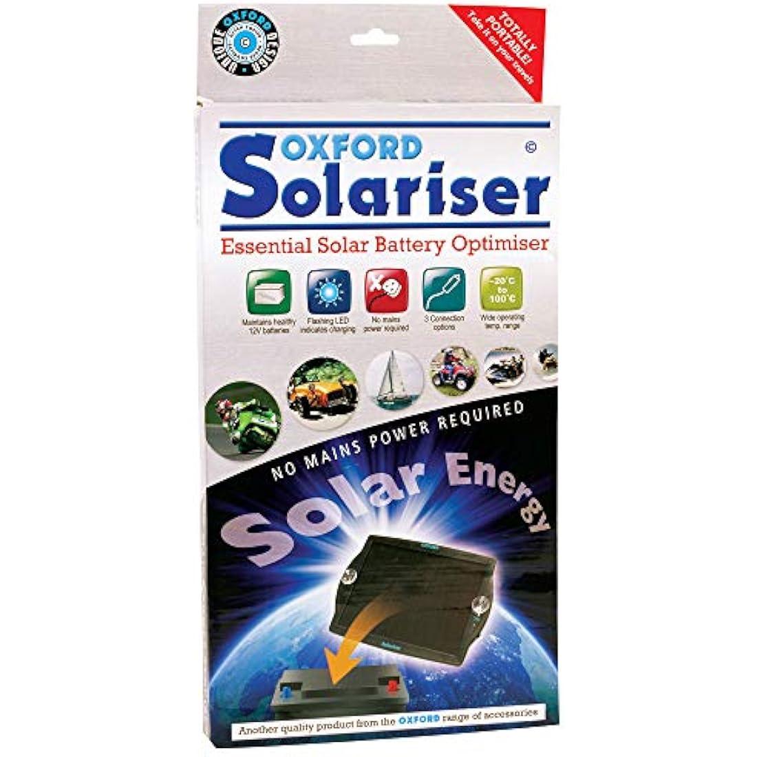 Oxford Solariser 12V Solar Battery Charger & Maintainer for Motorcycles
