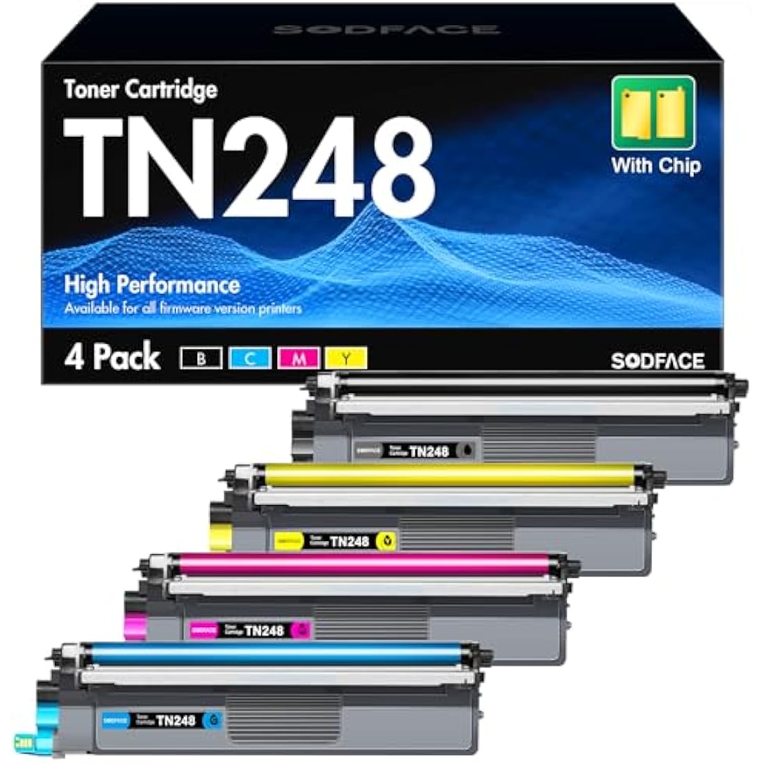 SODFACE TN248XL Compatible Toner Cartridges for Brother MFC-L3740CDW | 4-Pack