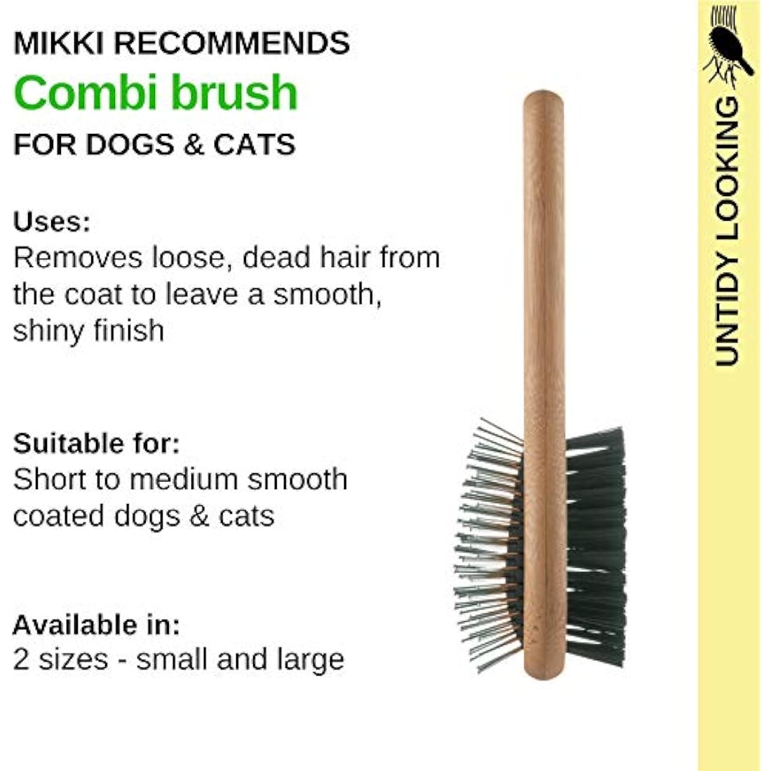 Mikki Bamboo Combi Brush | Eco-Friendly Grooming for Short & Medium Hair