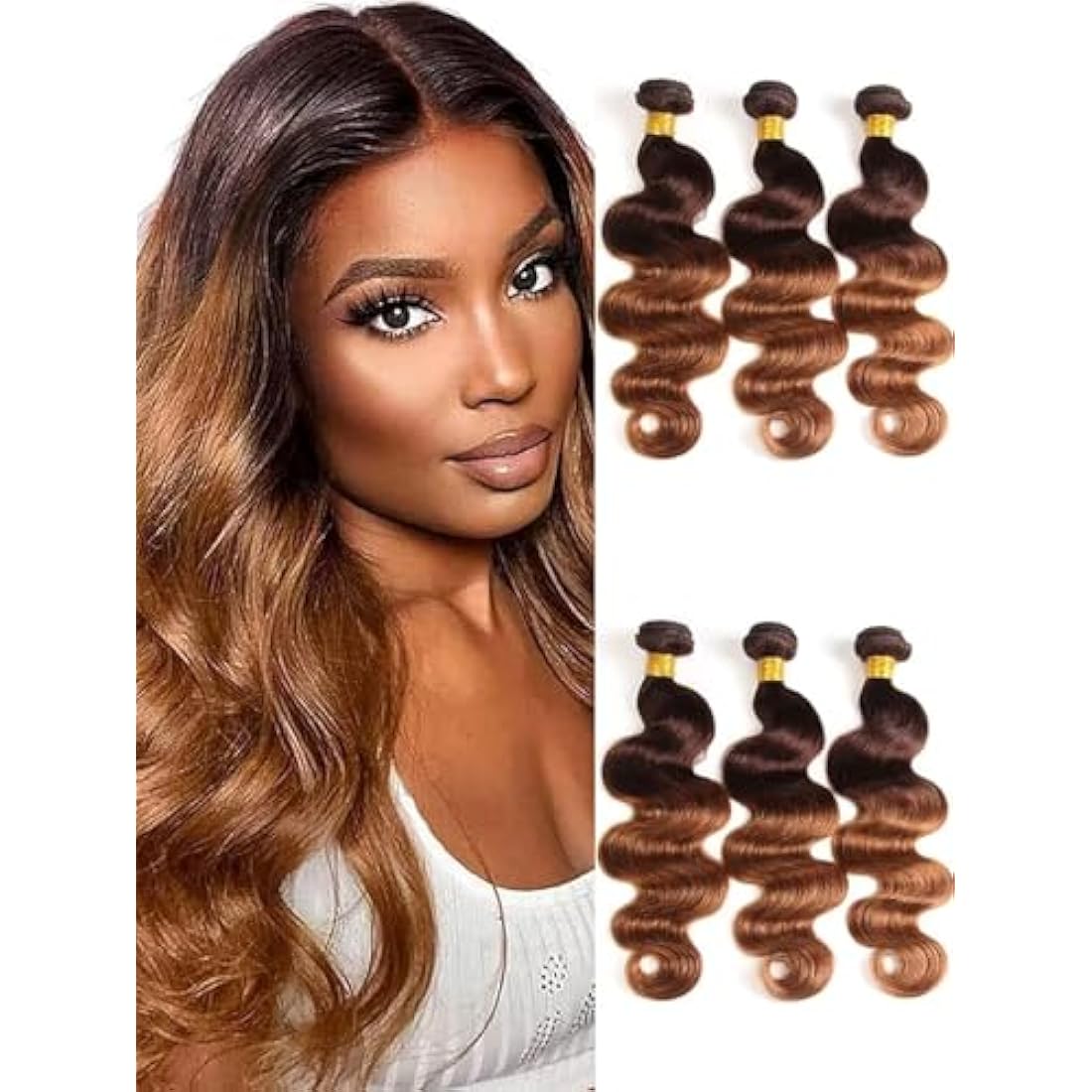 Jolof Store Ombre Brazilian Body Wave Human Hair Bundles – T4/30