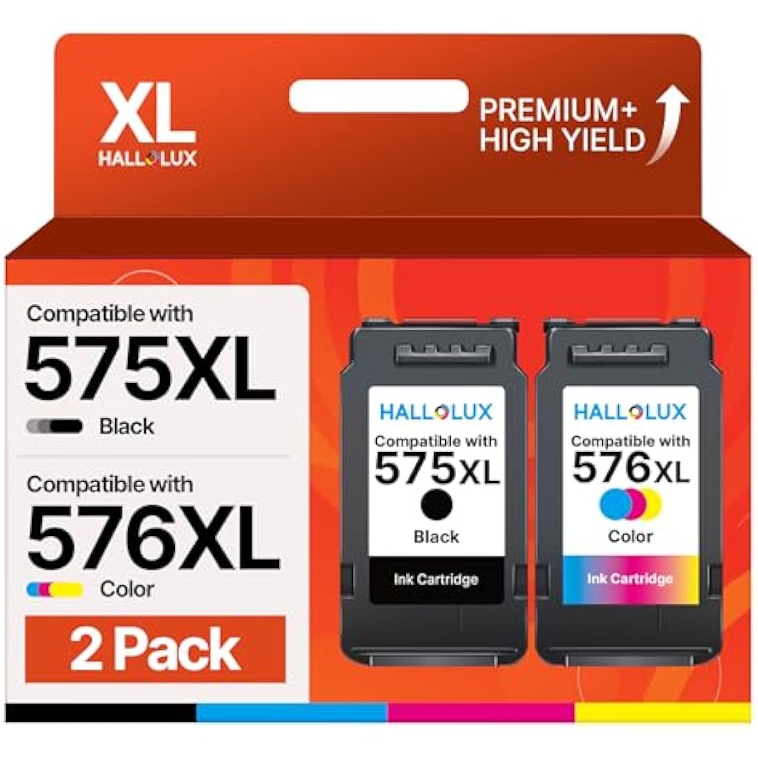 HALLOLUX PG-575XL CL-576XL Remanufactured Ink for Canon PIXMA