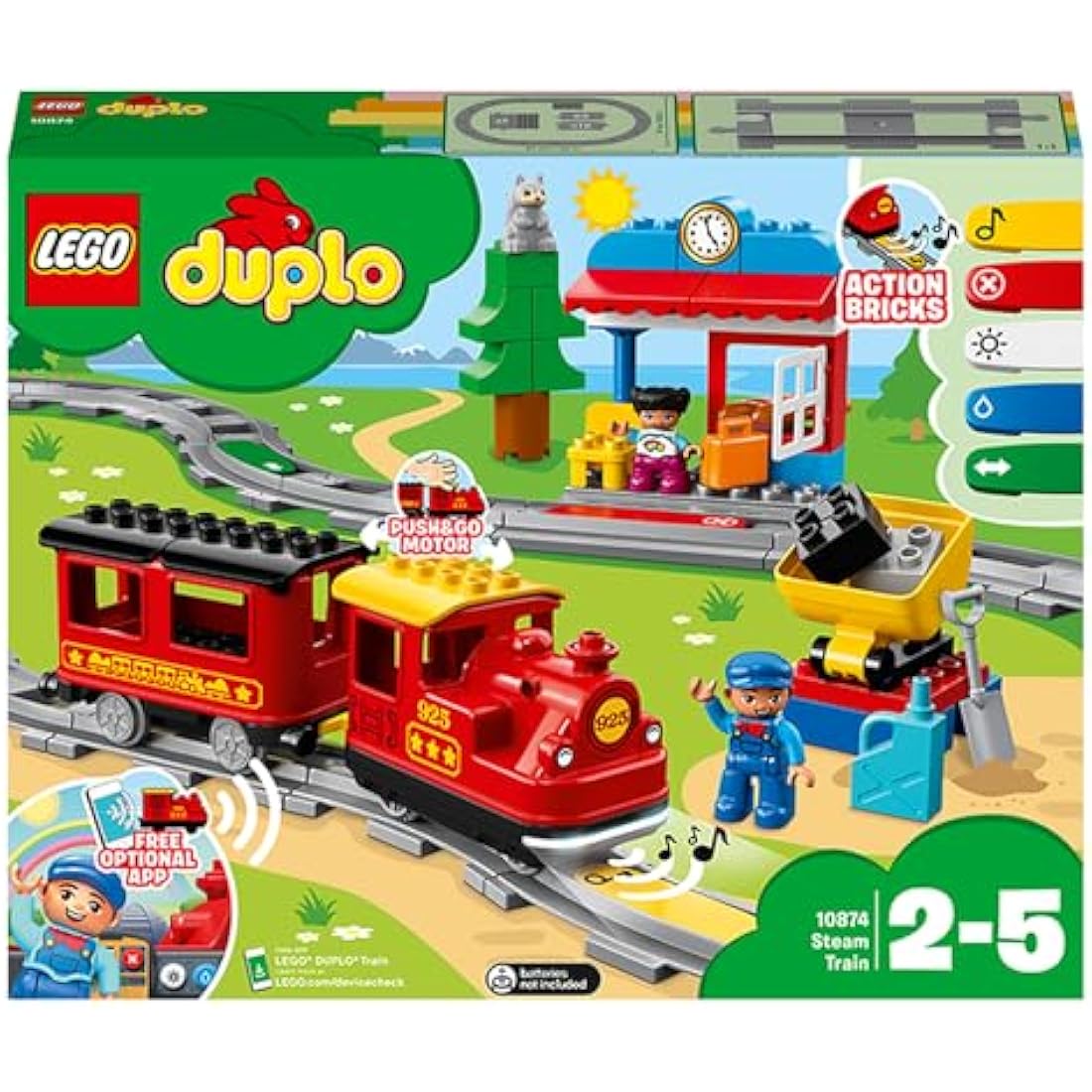 LEGO Steam Train Model Railway Building Blocks Set by