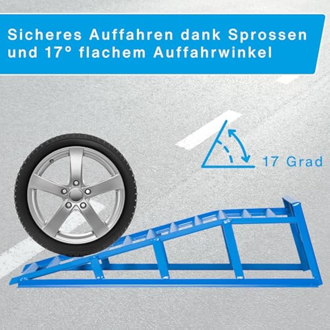 Cartrend Heavy Duty Car Access Ramps – 1.6 Ton Capacity, Blue, 2-Pack