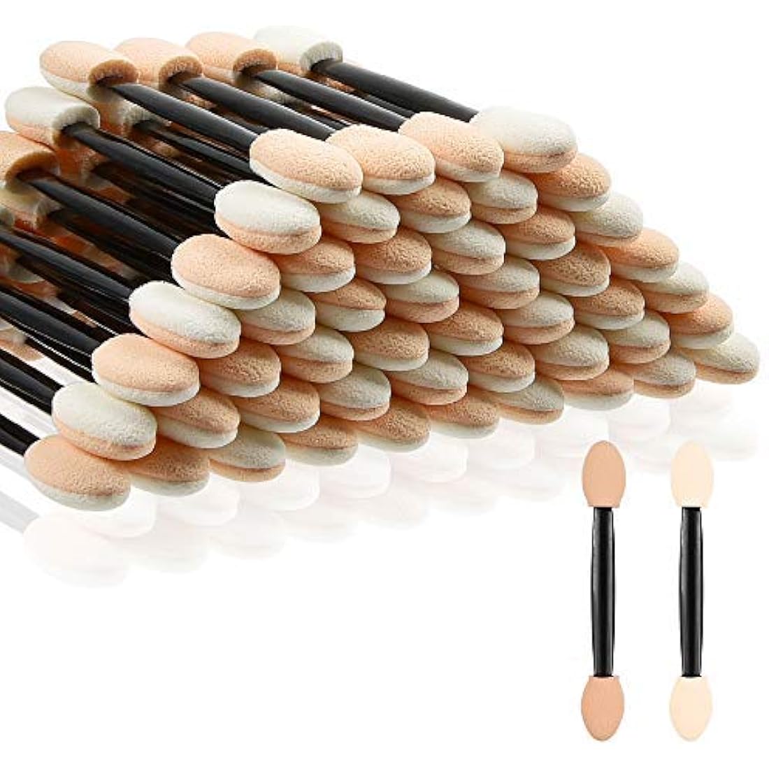 50pcs Disposable Eyeshadow Applicators | Dual-Sided Sponge Brushes