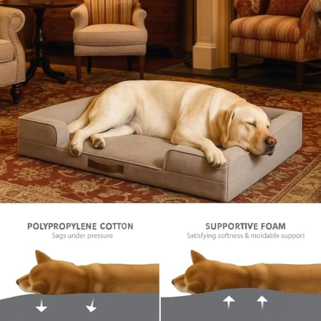 Orthopedic Memory Foam Dog Bed – Waterproof XL Bolster Sofa