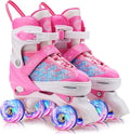 Gonex Adjustable Roller Skates | Light Up Quad Skates for Kids & Beginners
