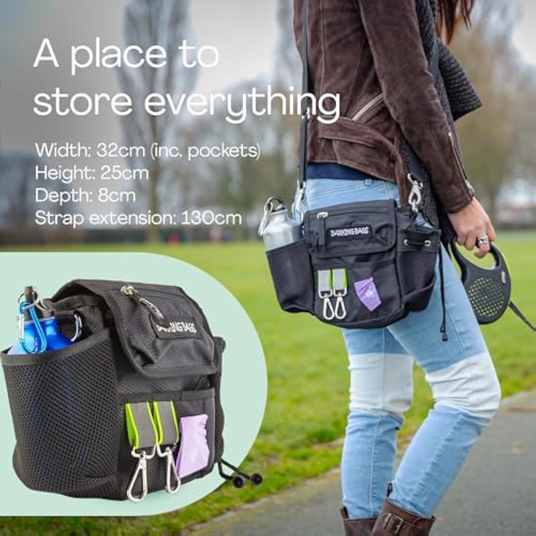 Barking Bags Original Dog Walking Bag – Waterproof Treat & Poop Bag Pouch