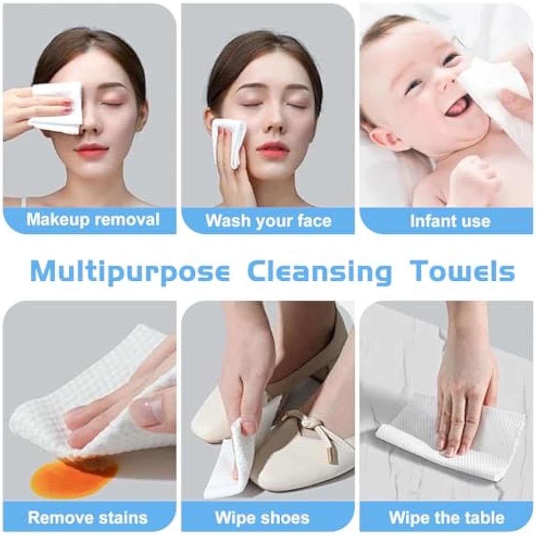 Cotton Facial Dry Wipes – 400 Count Disposable Face Towels