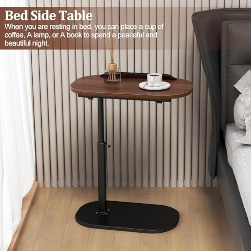 C Shaped Side Table – Height Adjustable 360° Swivel End Table