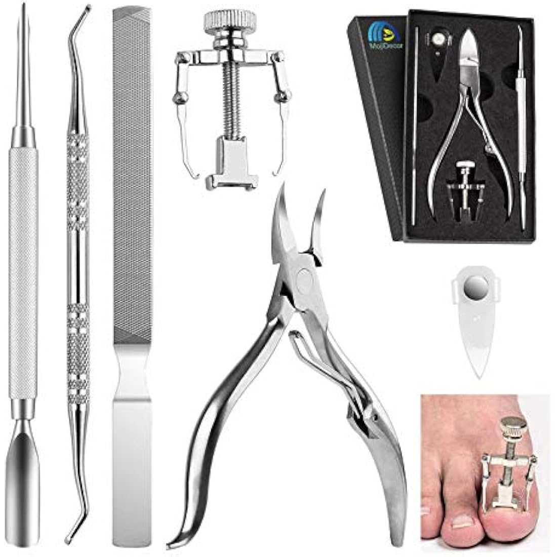 MojiDecor 6-Piece Ingrown Toenail Kit | Stainless Steel Pedicure Set