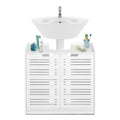 Greensen White Under Sink Bathroom Cabinet - Wood-Plastic Storage Unit