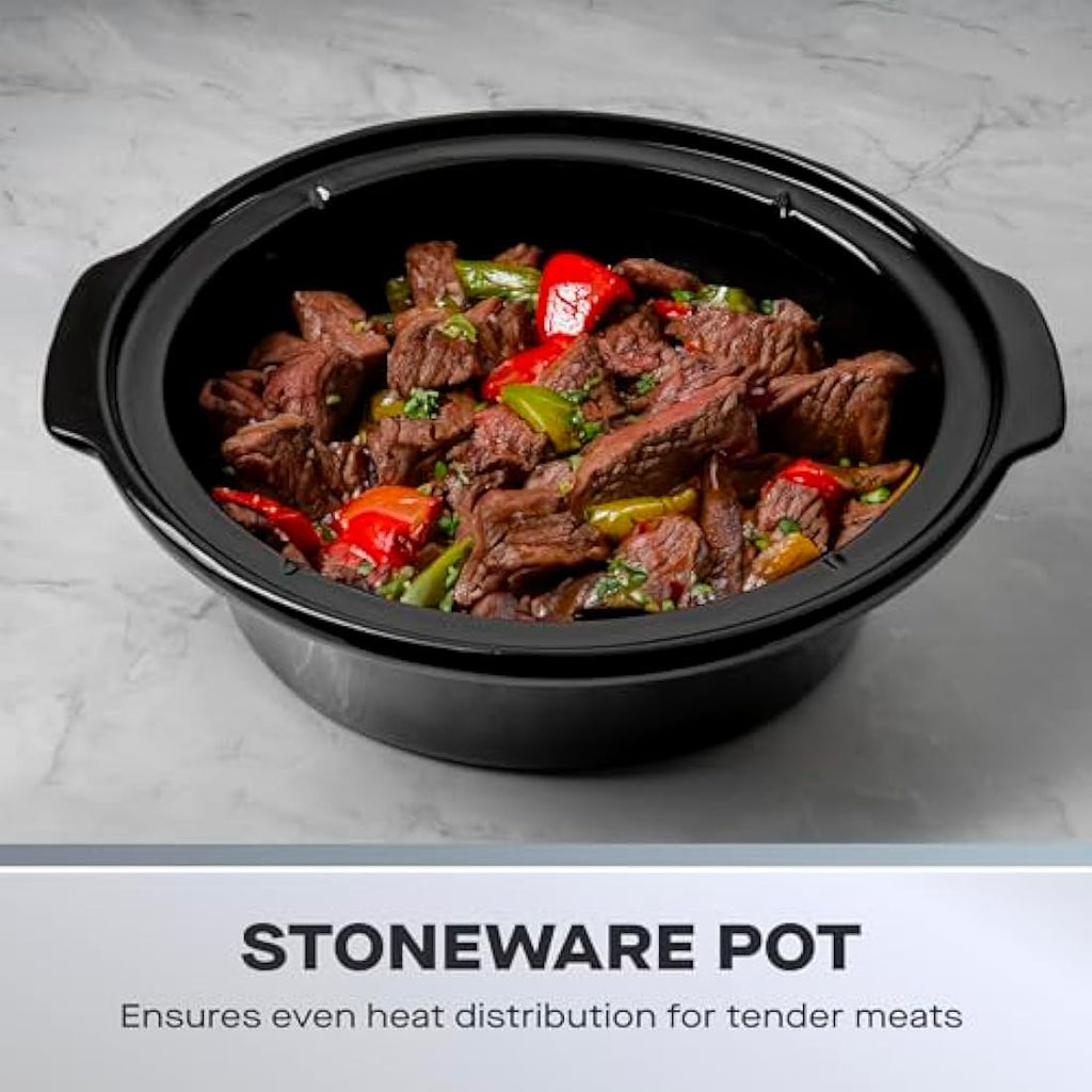 Daewoo 6.5L Slow Cooker – Large Ceramic Electric Pot in Black