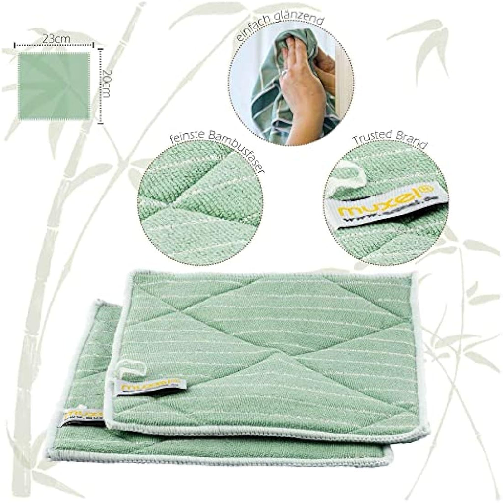 Bamboo Cleaning Cloths – 12 Pack Antibacterial & Streak-Free
