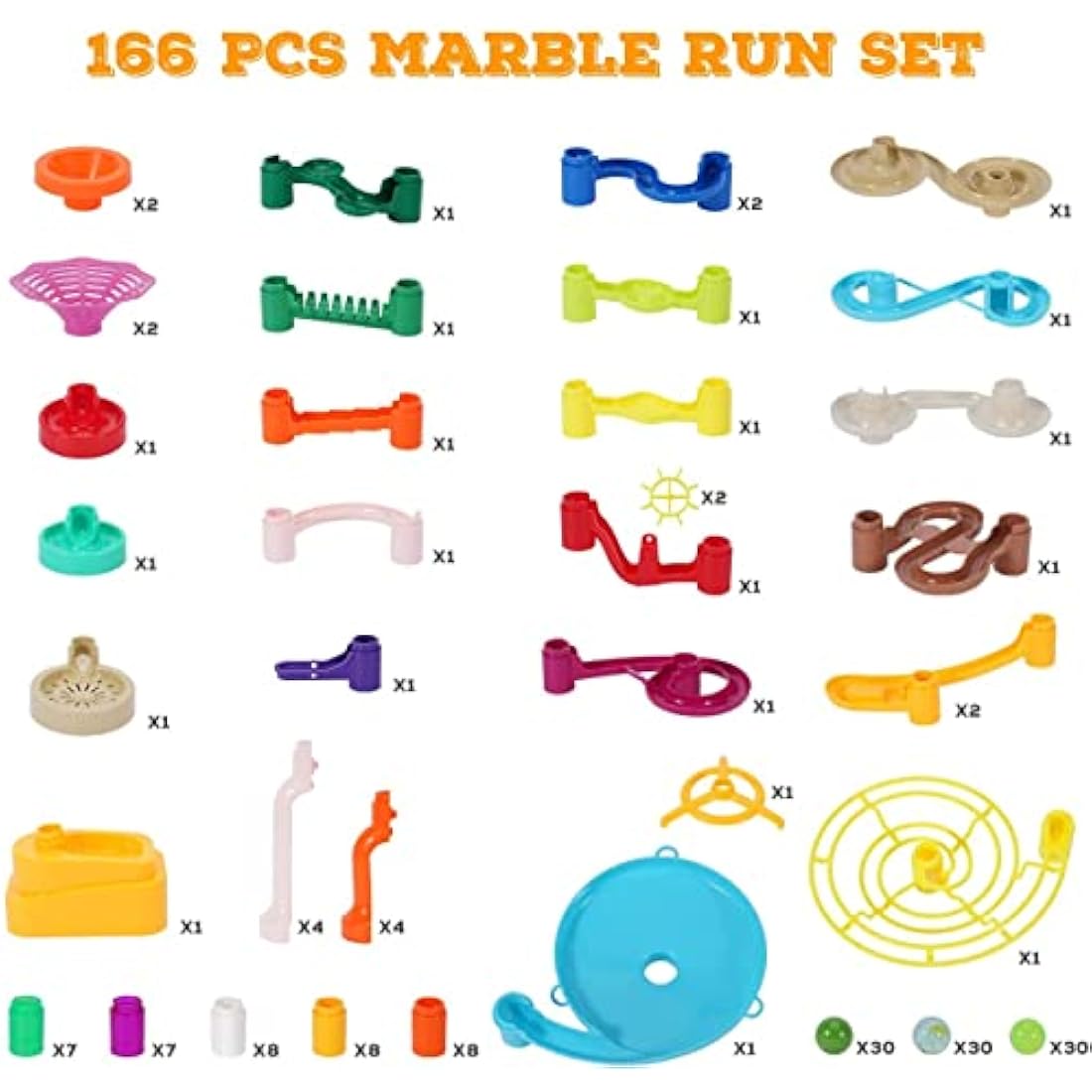 Jolof Store Marble Run 166PCS STEM Building Toy Set for Kids Ages 3-12