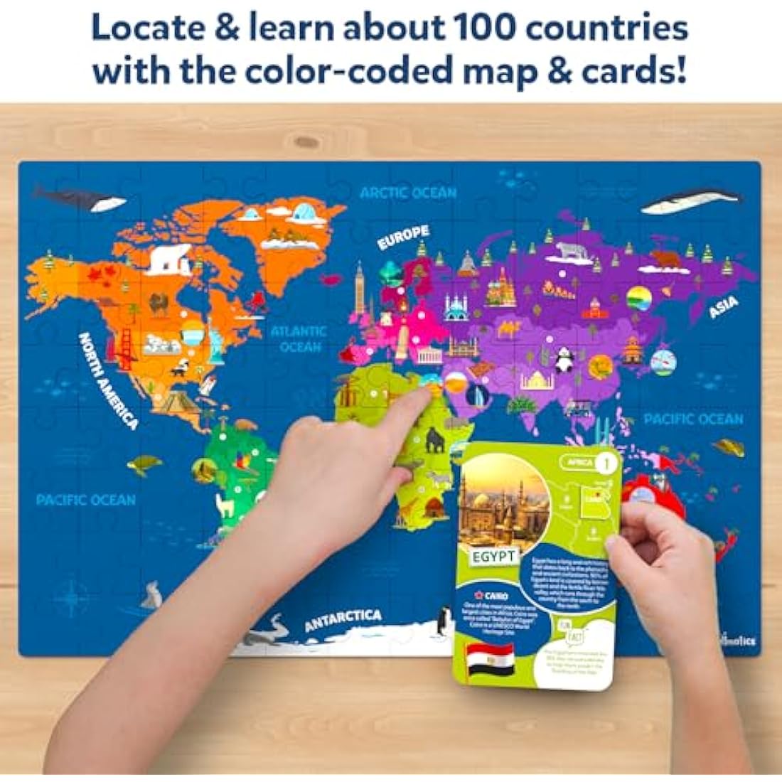 Skillmatics World Map Jigsaw Puzzle | 96 Piece Educational Toy for Kids