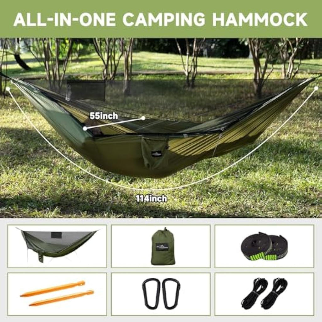 Travel Bird Camping Hammock with Mosquito Net | Ripstop Nylon 290x140cm