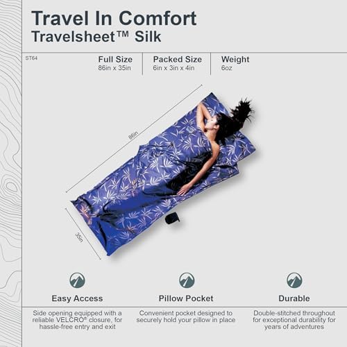 Jolof Store Cocoon Silk Sleeping Bag – Lightweight Travel Liner