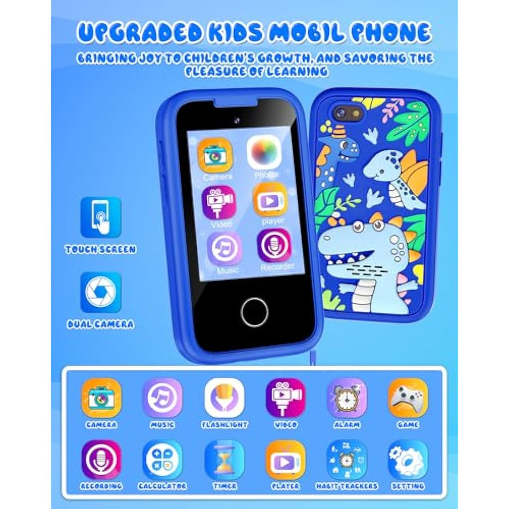KAKTIN Kids Smart Phone – Dinosaur Learning Toy with Dual Camera & 8GB SD