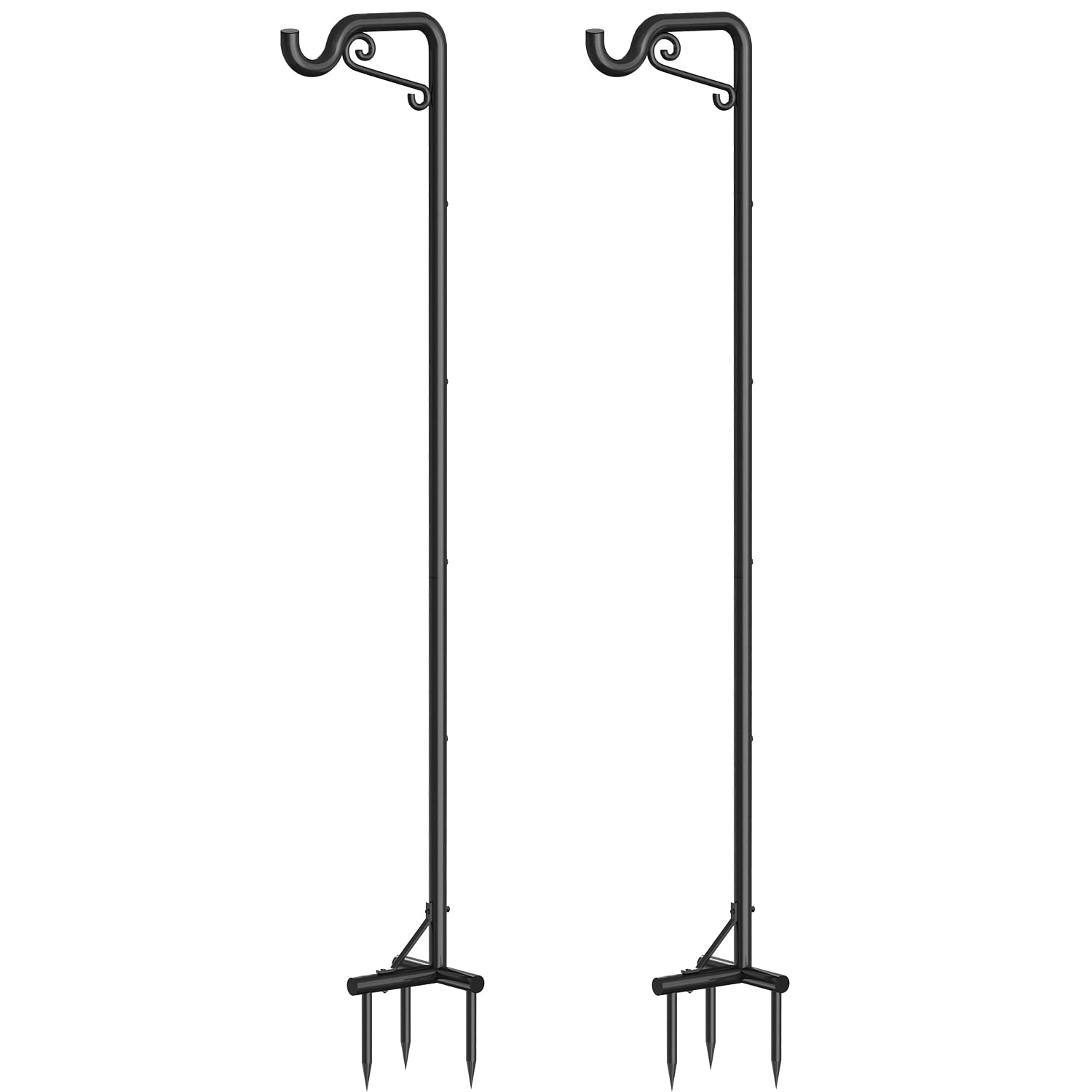 Mutool 90in Adjustable Shepherd Hooks - 2 Pack Heavy Duty Bird Feeder Pole