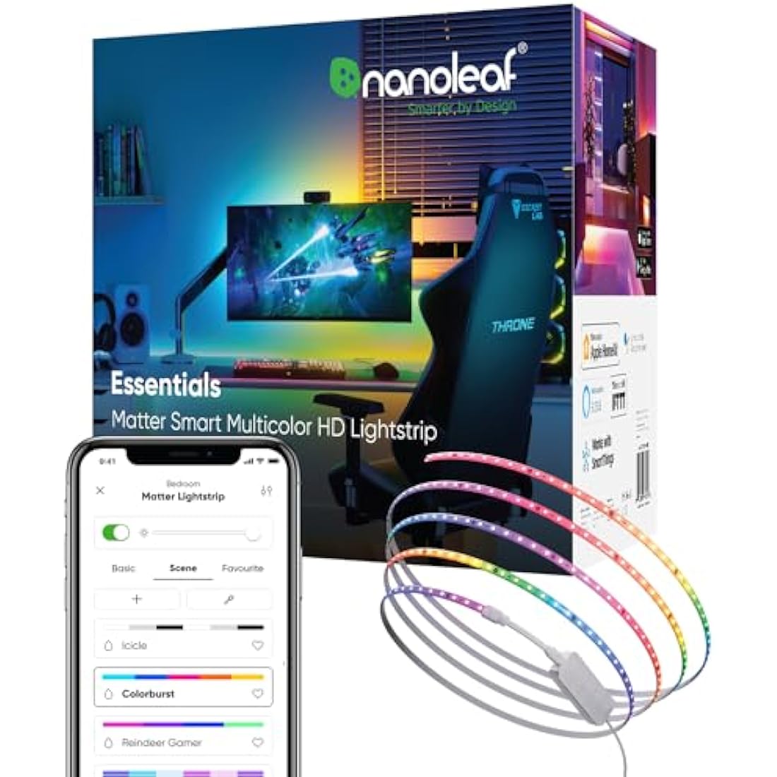 Nanoleaf Matter Essentials 5M HD Addressable RGBIC LED Strip Light