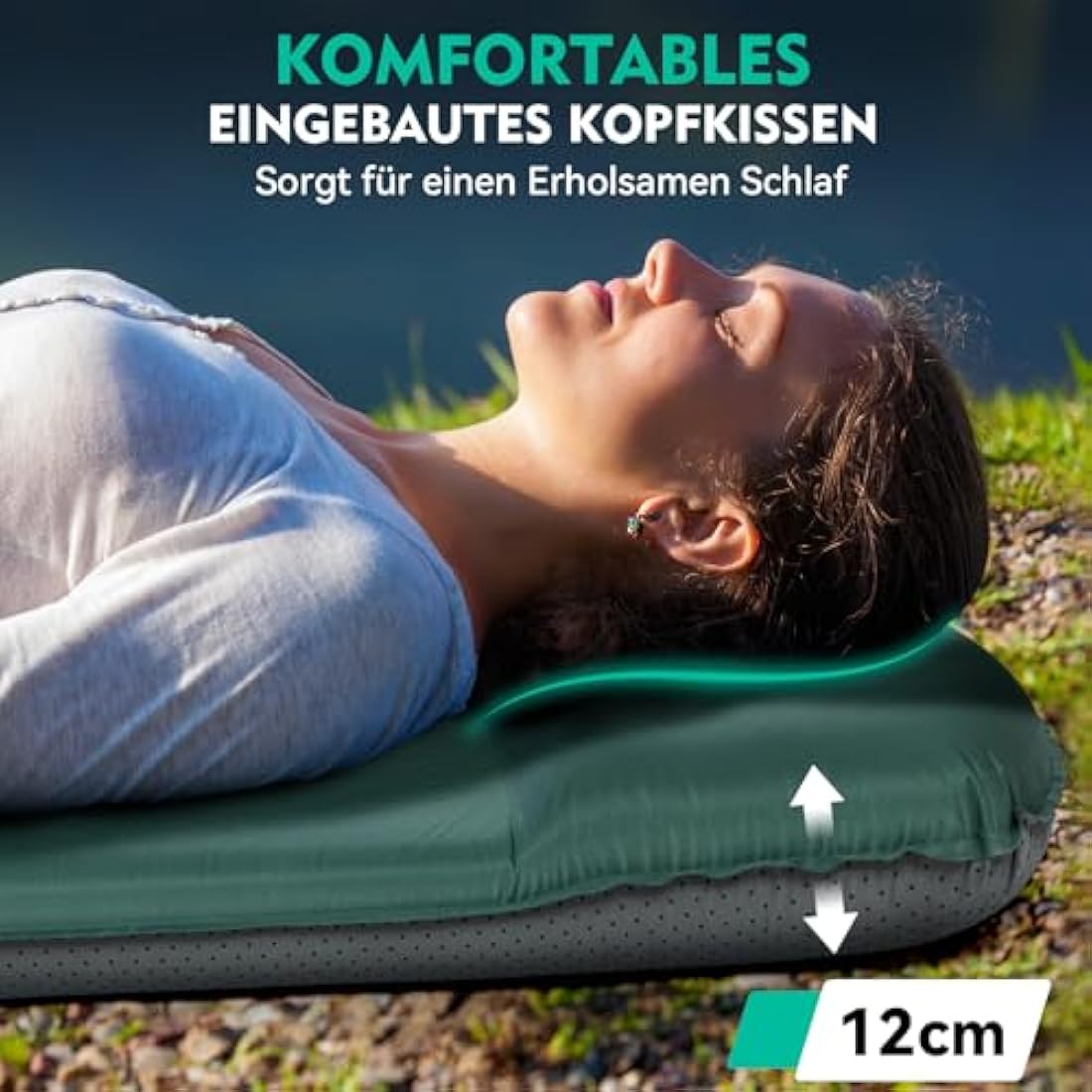 Hikenture Self-Inflating Sleeping Mat – 8cm Thick Foam Camping Mattress